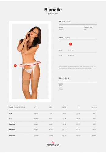 bielizna bianelle pas do pończoch biały  s/m na Arena.pl