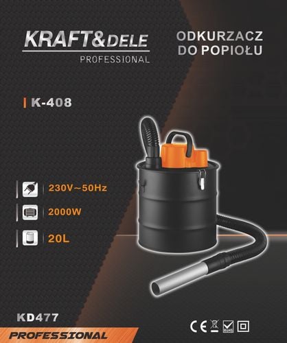 Odkurzacz do popiołu 2000W 20L KD477 na Arena.pl