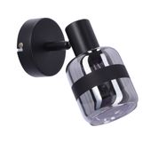 Yuki lampa kinkiet czarny matowy 1x15W E14 klosz dymiony