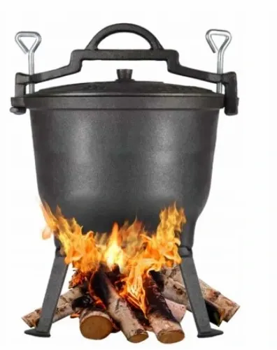 Kociołek żeliwny myśliwski 8 litrów zdjęcie 1