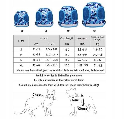 Szelki dla Psa ze Smyczą Regulowane L Niebieska na Arena.pl