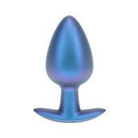 Smooth Silicone Anal Plug - Large - 3.5" / 8,9 Cm - Metallic Blue
