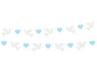 Girlanda papierowa gołąbki niebieskie serduszka, 150 cm
