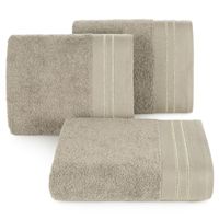 Ręcznik Olivia 50x90 beżowy ze złotym haftem bawełna frotte