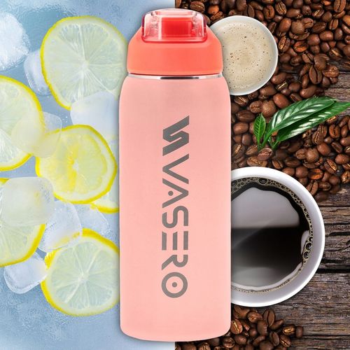 KUBEK TERMICZNY BIDON TERMOS PRÓŻNIOWY 750ml blokada uchwyt ustnik + SŁOMKA na Arena.pl