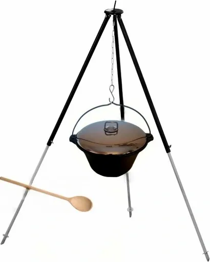 STOJAK TELESKOPOWY 70/120 kociołek żeliwny 8l pokr zdjęcie 1