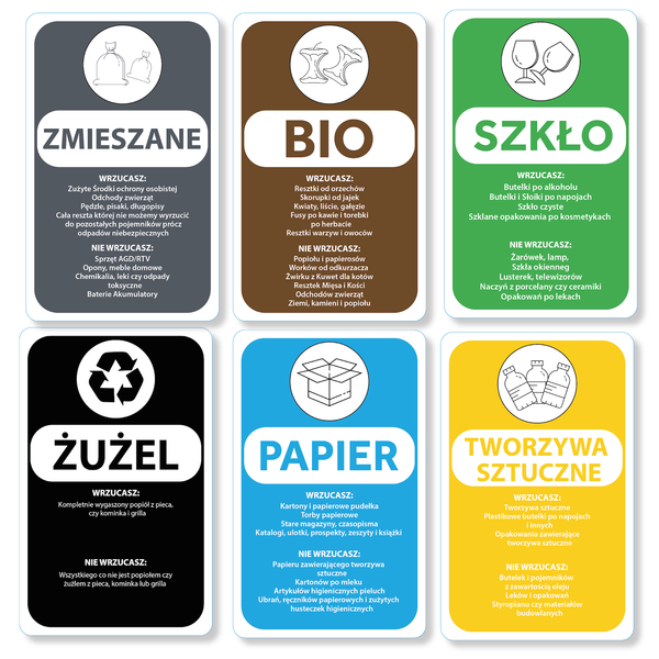 Naklejki segregacyjne 18,6x29,7 cm zdjęcie 1