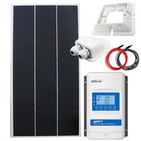 ZESTAW SOLARNY MONOKRYSTALICZNY KAMPER 160W + REGULATOR MPPT + UCHWYTY