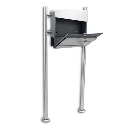 18394 Pojedyńcza skrzynka pocztowa srebrna designerska stalowa na na Arena.pl