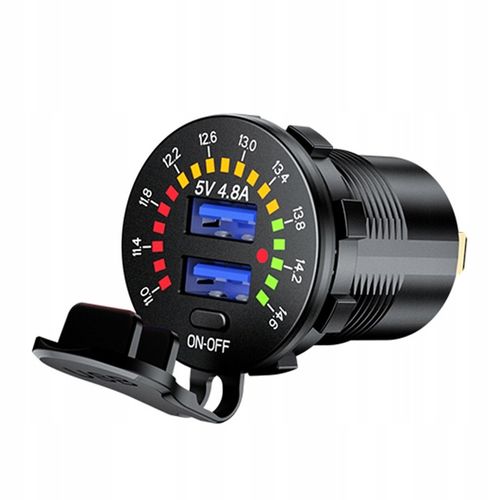 ŁADOWARKA SAMOCHÓD 2x USB 4.8A WOLTOMIERZ MIERNIK na Arena.pl