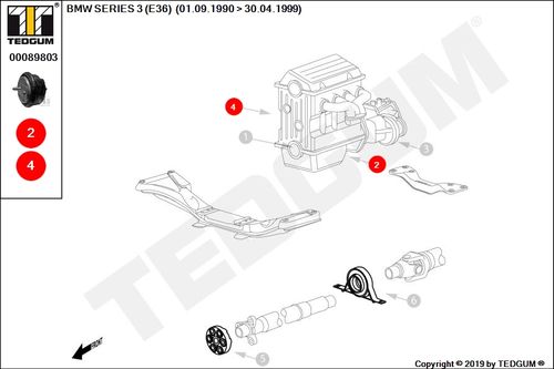 BMW 3 E36 PODUSZKA SILNIKA M3 92-99 na Arena.pl