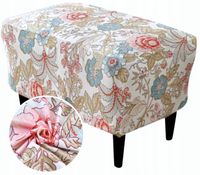 POKROWIEC NA PODNÓŻEK PUF ELASTYCZNY KWIATY RÓŻE