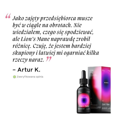 Lion's Mane Soplówka Jeżowata Ekstrakt Skupienie Kreatywność Mózg SOMA na Arena.pl