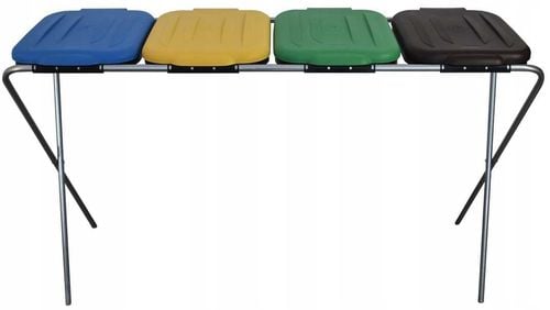 stojak do segregacji odpadów (4-stanowiskowy) niebieski, zielony, brązowy na Arena.pl