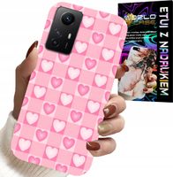 ETUI DO XIAOMI NOTE 12S 4G - SERCA KRATKA RÓŻOWA OBUDOWA CASE + SZKŁO