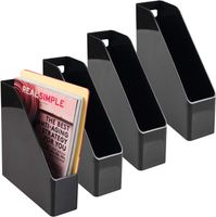 Segregator Biurowy Czarny Zestaw 4 Sztuk