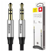 kabel audio mini jack 3,5mm aux baseus yiven 1,5m (czarno-srebrny)