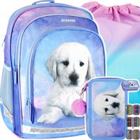 PLECAK TORNISTER SZKOLNY DLA DZIEWCZYNKI KLASA 1 3 PIES PIESEK Z PIESKIEM