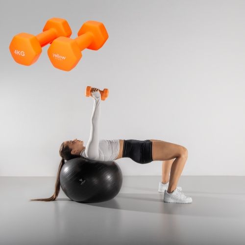 HANTLE bitumiczne ZESTAW 2x4kg CIĘŻARKI DO ĆWICZEŃ yellowSPORT POMARAŃCZOWE na Arena.pl