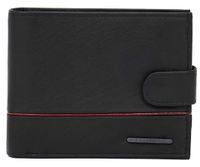 skórzany portfel męski rfid bellugio   czarno - czerwony