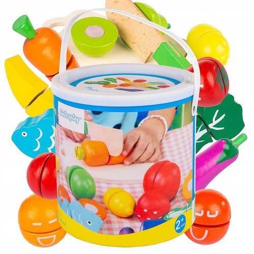 DREWNIANE OWOCE I WARZYWA DO KROJENIA NA RZEPY NÓŻ DESKA KINDERPLAY na Arena.pl