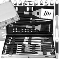 ZESTAW SZTUĆCÓW AKCESORIÓW DO GRILLA 33w1 XXL PRZYBORY SZTUĆCE STAL