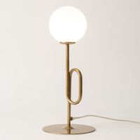 Lampka nocna kula Tes 33634 Sigma modernistyczna mleczny klosz złota