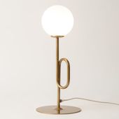 Lampka nocna kula Tes 33634 Sigma modernistyczna mleczny klosz złota