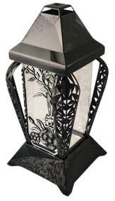 Znicz kapliczka INVERSO duży kwiaty czarny/srebro 37cm na Arena.pl