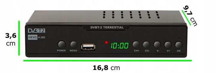 TUNER DEKODER DVB-T2 TV NAZIEMNEJ FULL HD HDMI USB PILOT BATERIE zdjęcie 2
