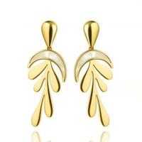 kolczyki ze stali szlachetnej pozłacane 14k złotem, wiszące kst3442