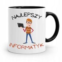 Kubek Czarny Informatyka Programisty Najlepszy Inf Z Nadrukiem Ze Zdjęciem