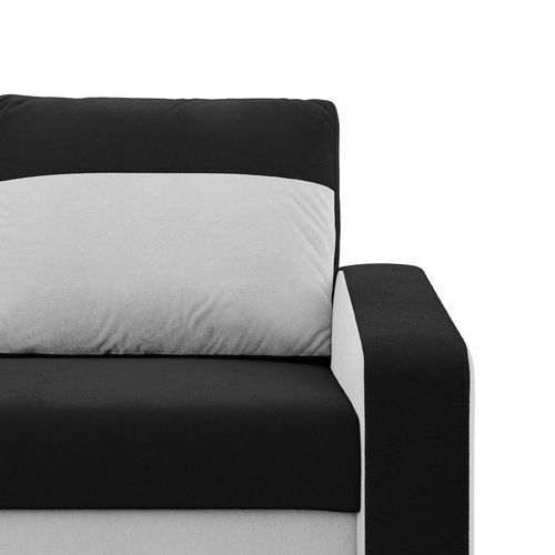 Sofa rozkładana, mikrofaza, AURELO, 148x87x90, czarny, biały | TYLETEGOTU na Arena.pl