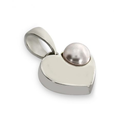 SREBRNY KOMPLET SERDUSZKA Z PERŁAMI SREBRO PRÓBY 925 zdjęcie 3