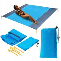MATA PLAŻOWA PIKNIKOWA KIESZONKOWA KOC PLAŻOWY 200x210 WOODPORNA + ŚLEDZIE