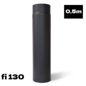 RURA 0,5 m fi 130 50 cm dymowa żaroodporna czarna spalinowa 2mm