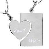 SREBRNY NIEŚMIERTELNIK Z WYCIĘTYM SERCEM SREBRO PRÓBY 925 GRAWER GRATIS!