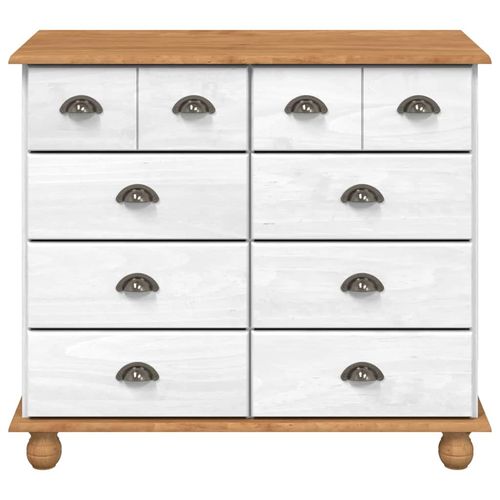 Komoda ASKIM Biały 91 x 40 x 79 cm Lite drewno sosnowe na Arena.pl