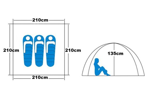 Namiot Turystyczny 3-Osobowy Z Tropikiem - Idealny Na Kemping na Arena.pl