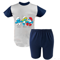 Krótka Piżama dziecięca Smerfy - Smurfs - Nowa Przygoda