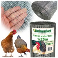 Siatka Hodowlana Ogrodzeniowa z drutu 1x25m Zgrzewana Wolier dla Kur Hex