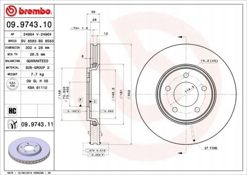 TARCZA HAM PRZOD 302X28 V BREMBO na Arena.pl