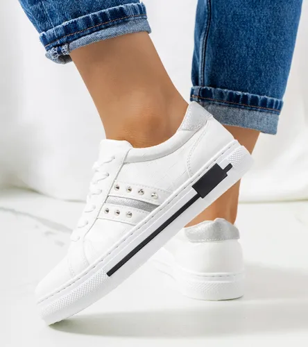 Białe sneakersy z ćwiekami Luus 40 na Arena.pl