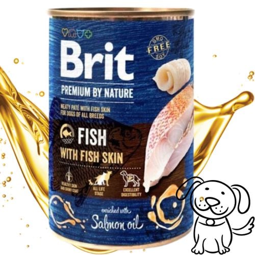 mokra karma dla psa z rybami brit premium by nature 400 g fish&fish skin na Arena.pl