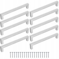 10szt Uchwyt meblowy Kwadrat 160mm srebrny +wkręty