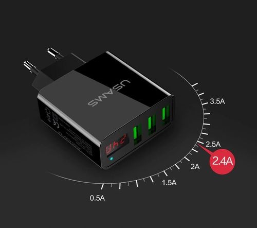 Turystyczna ładowarka USAMS LCD 3xUSB 15W 3A na Arena.pl