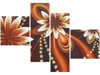 100 70CM OBRAZ 4 ELEM WIRUJĄCE KWIATY DRUK PŁÓTNO RAMA