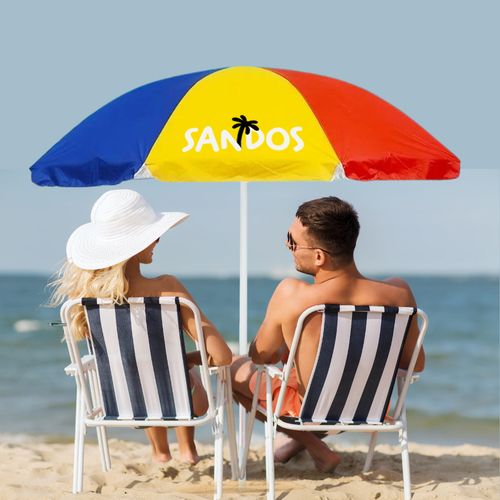 Parasol plażowy ogrodowy multicolor + STOJAK na Arena.pl