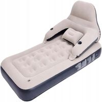 Materac DMUCHANY KEMPINGOWY ŁÓŻKO POMPOWANE 191cm z Oparciem NAMIOT KANAPA