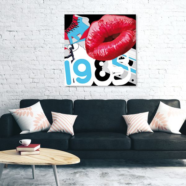 OBRAZ NA PŁÓTNIE MŁODZIEŻOWY Usta Pop Art zdjęcie 2